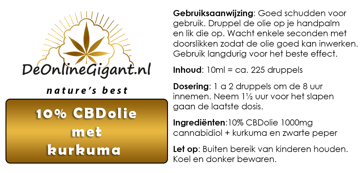 CBD-kurkuma 10% met zwarte peper en geelwortel 10ml
