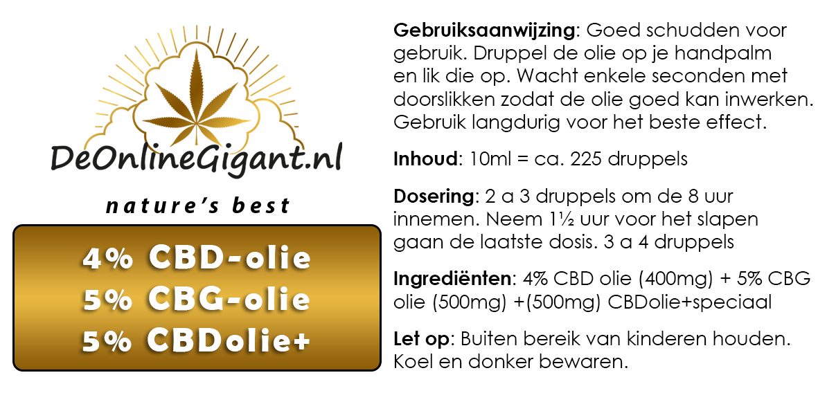CBD olie exellent (3in1) 4% / 5% CBGolie+2% CBDolie+