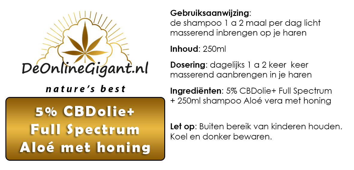 CBDolie+ 5% met Aloë Vera Bee Honest shampoo & honing 250ml