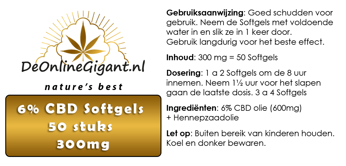 50 CBD Softgels Capsules 50 stuks (6mg) 300mg