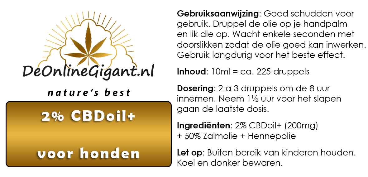 CBD 2% VOOR HONDEN 10 ml & 20 ml