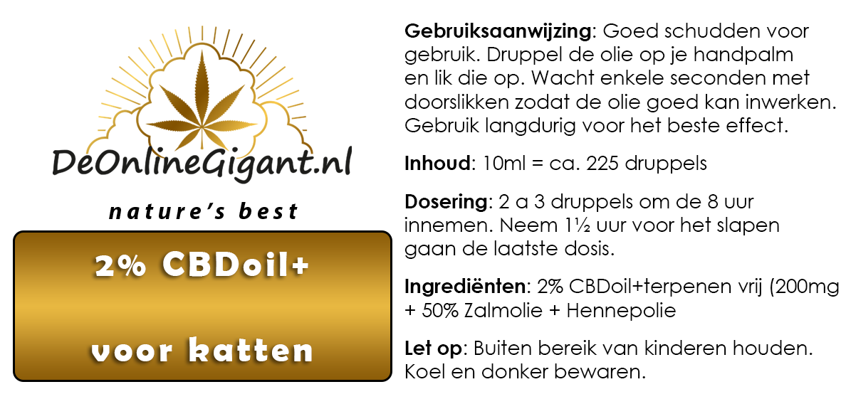 CBD 2% VOOR KATTEN 10 ml & 20 ml