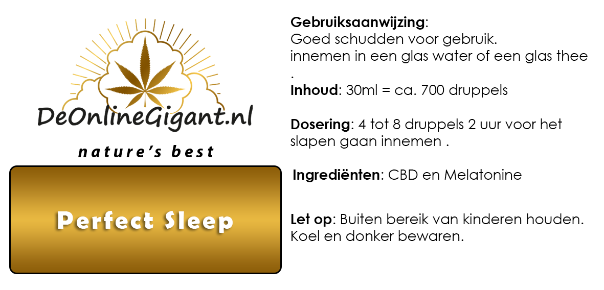 Perfect Sleep melatonine en CBD olie 30ml