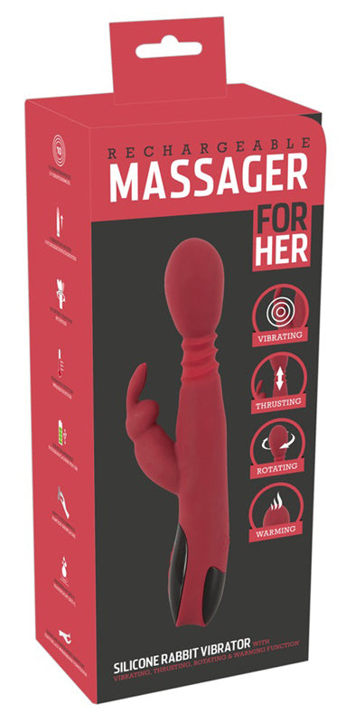 Stotende, Roterende & Verwarmende Rabbit Vibrator