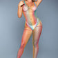 Sweet Revenge Visnet Body Met Kousen - Regenboog
