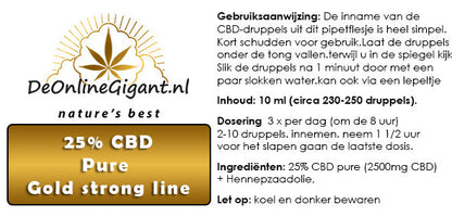 25% CBD Pure Gold Strong line 10ml 2500 mg CBD