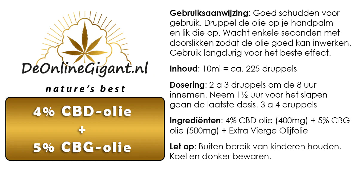 CBD olie Platinum (2in1) 4% CBD - Olie / 5% CBG - Olie