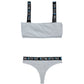 Ribgebreide Set met Crop Top - Grijs/Zwart