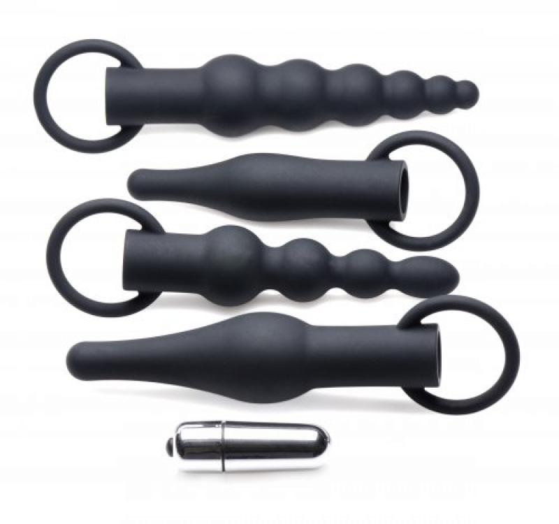 4-Delige Anaal Plug Set Met Bullet Vibrator