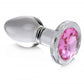 Pink Gem Anaalplug Van Glas Met Steentje - Large