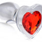 Red Heart Anaalplug Van Glas Met Steentje - Large