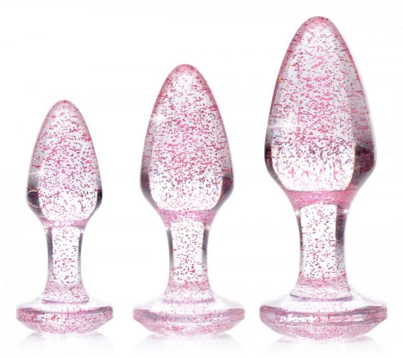 Glitter Gem Anaalplug Set - Roze